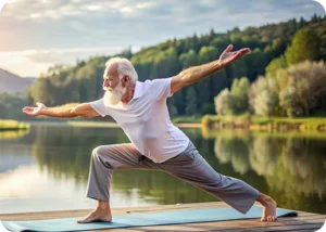 man doing stretching exercises